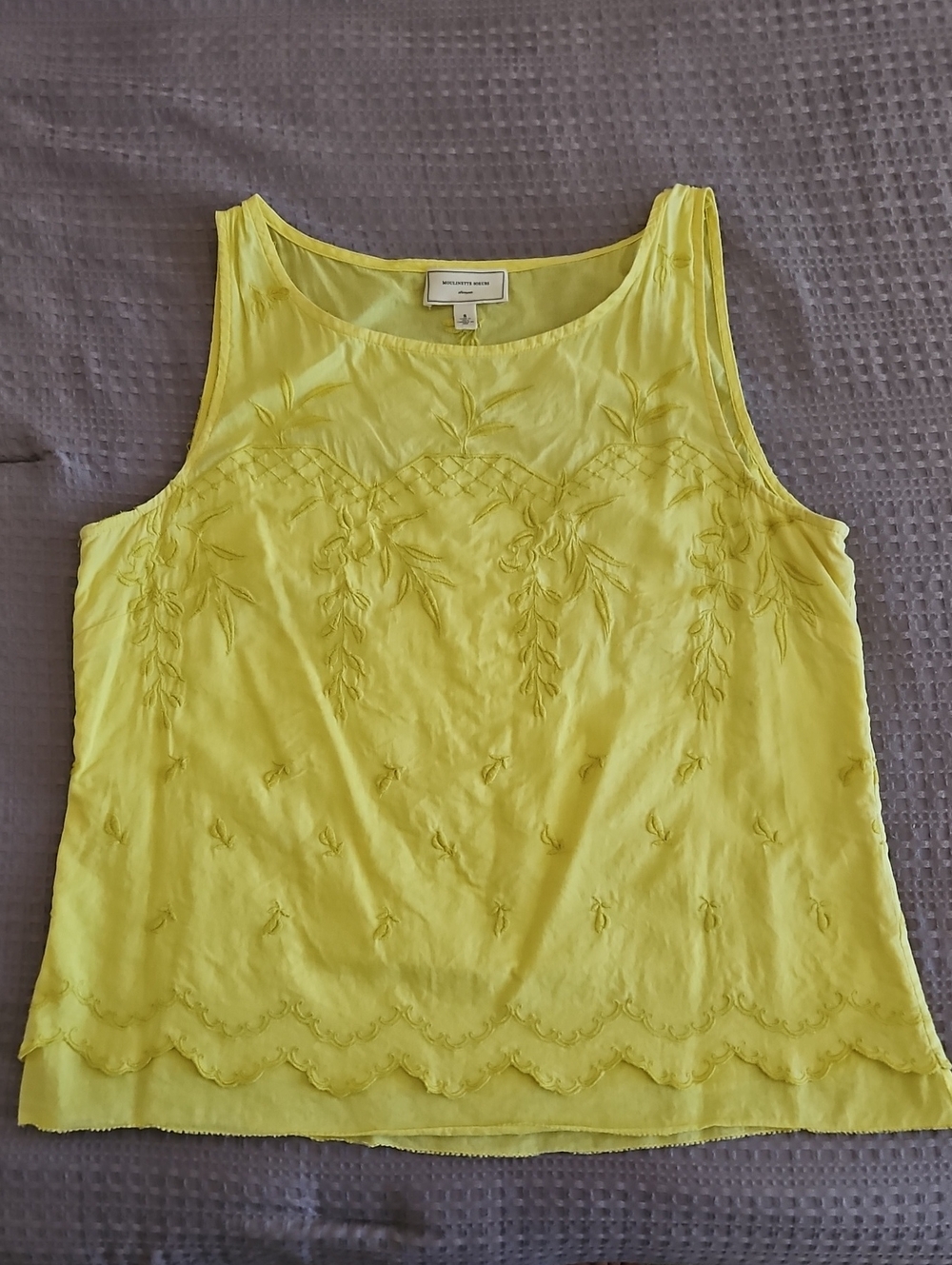 Moulinette Soeurs Tank Top Yellow Lined Sleeveless Coastal Cotton
